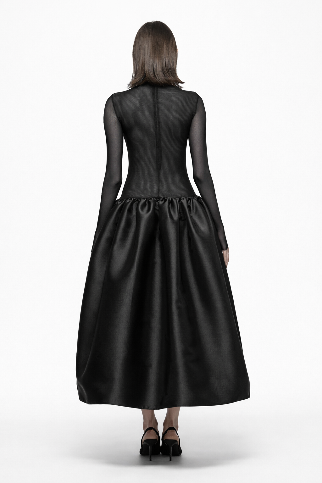 ATU Body Couture Midi Robe tulle noir midi taffetas taille S