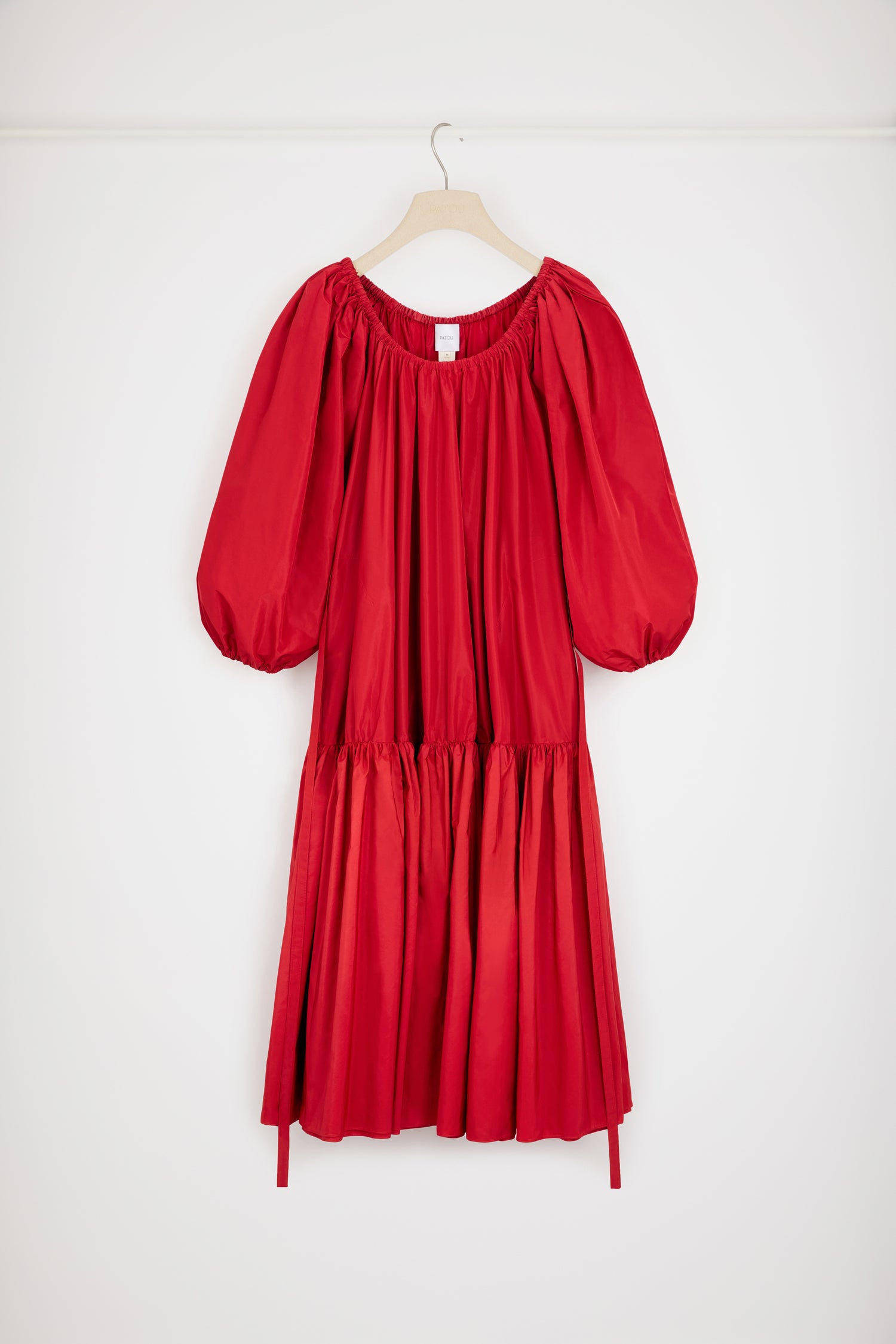 Patou H23DR1210011308R robe maxi rouge faille recyclée