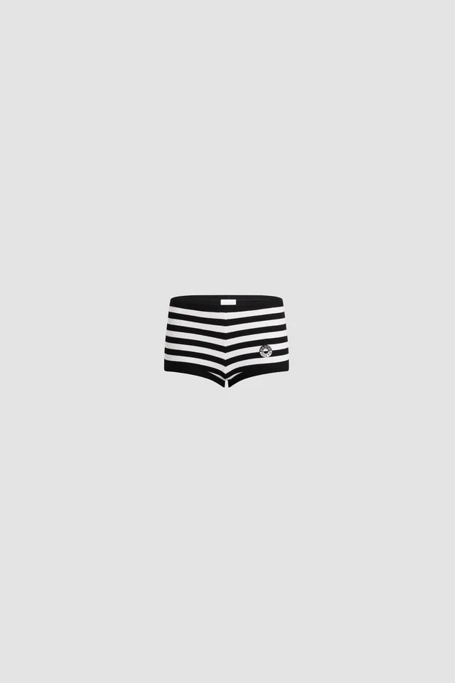 Patou JE233 short coton rayé noir blanc Stripes