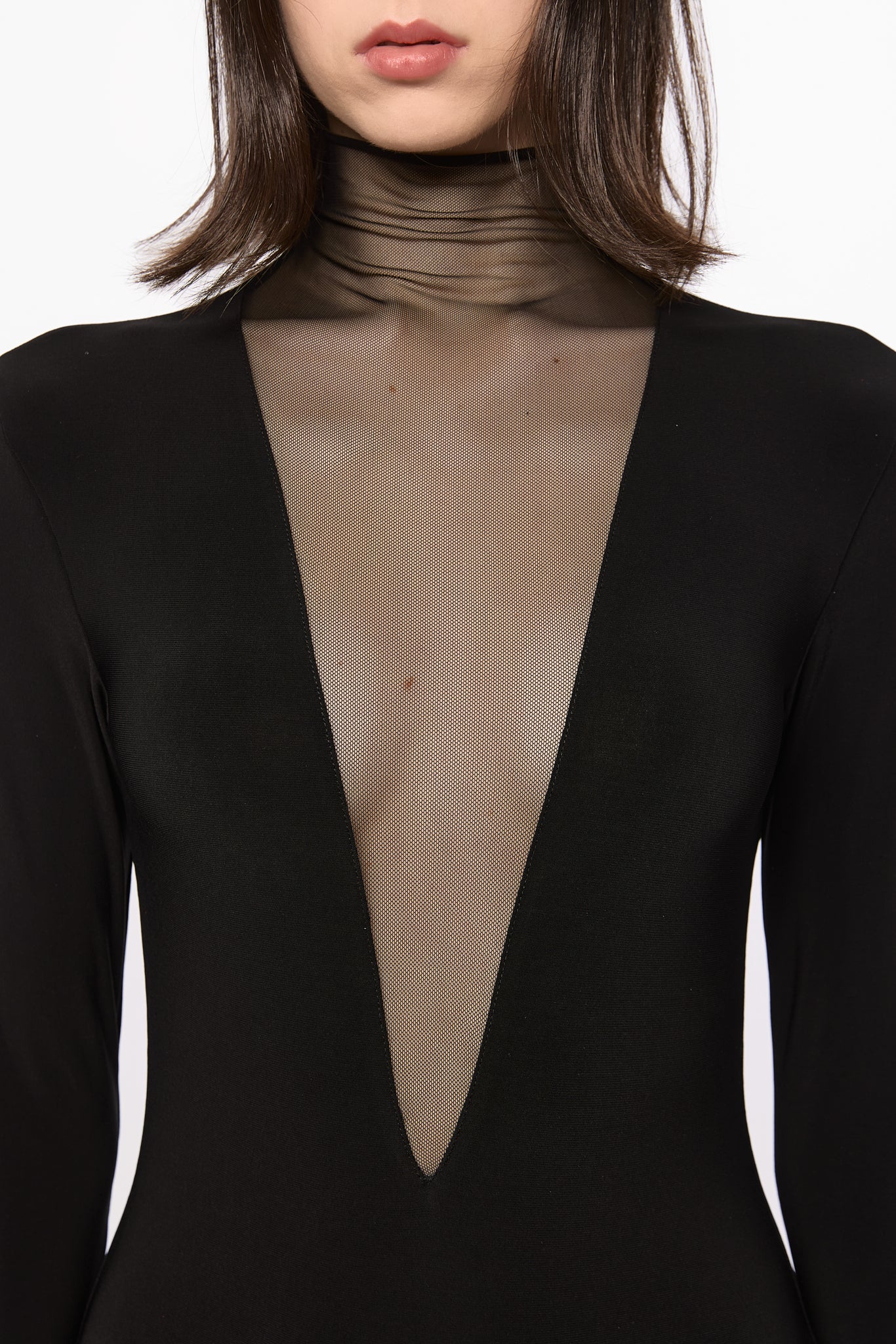 ATU Body Couture Black Bodysuit body noir col V S