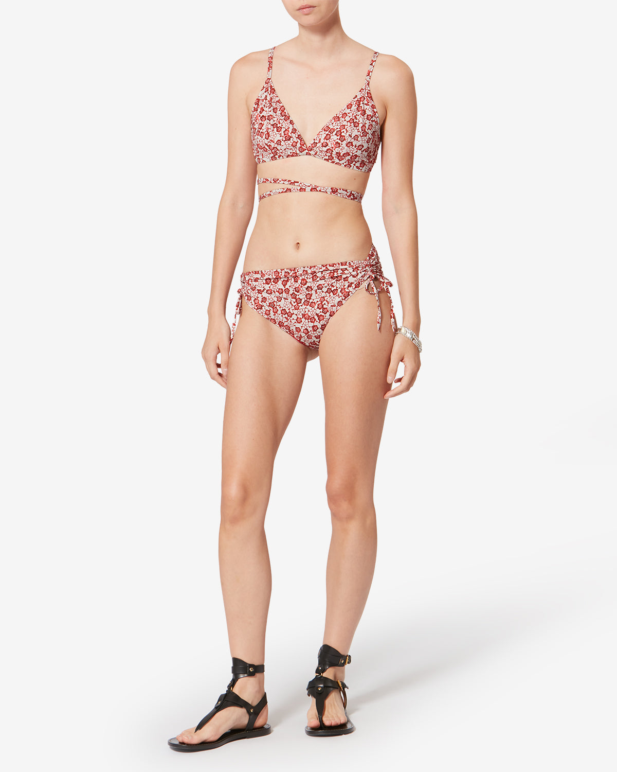 Isabel Marant Solange SG0003FC haut maillot rouge floral