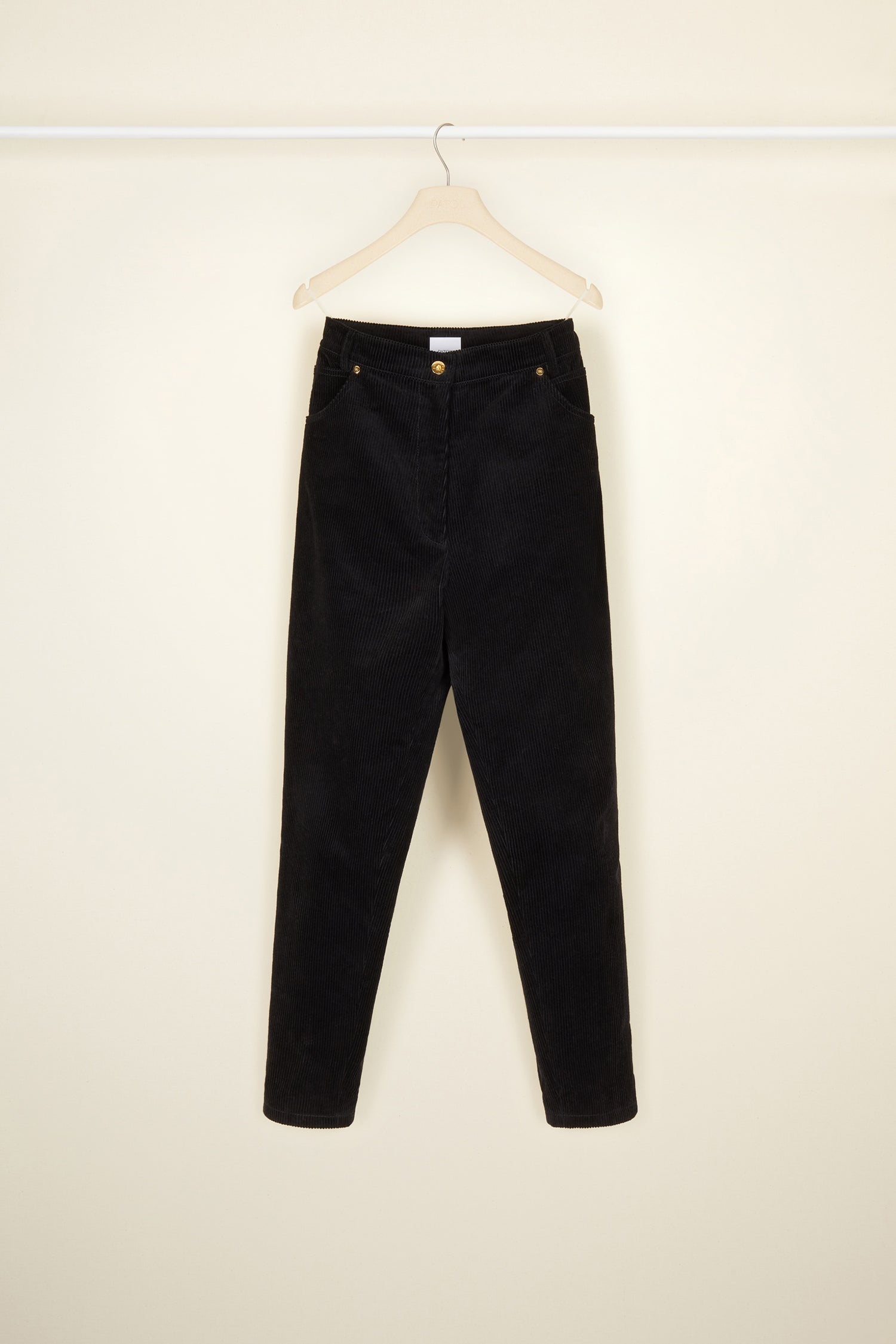 Patou A20TR0080050999B pantalon velours noir carotte