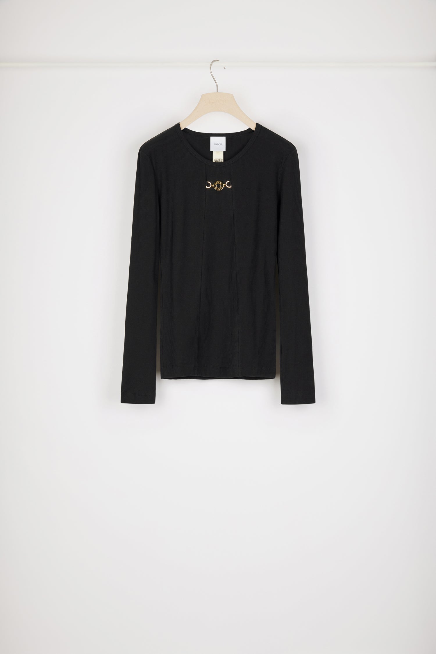 Patou Top JE060 Coton Bio Médaillon Noir XS-XXL