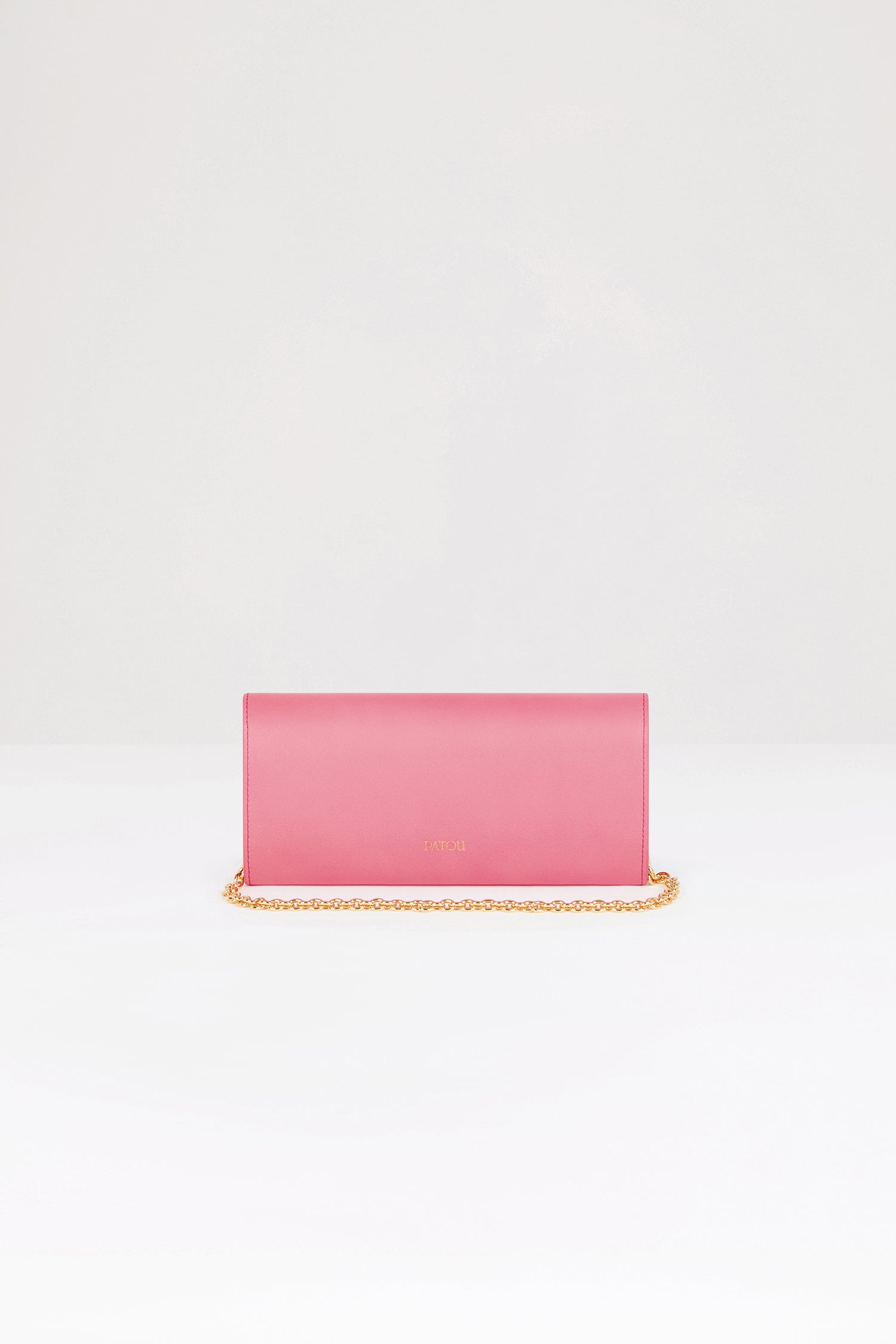 Patou BA011 pochette cuir chaîne rose JP clutch TU