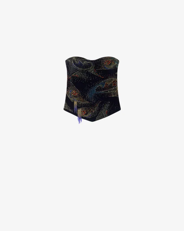 Isabel Marant Jiska HT0978FA top bustier noir brodé