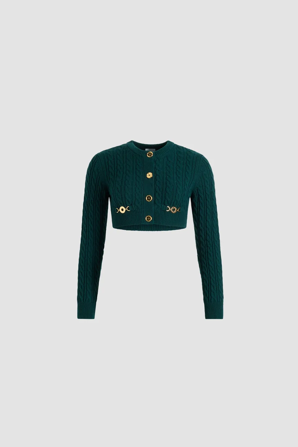 Patou H25KN259 cardigan torsades Imperial Green laine