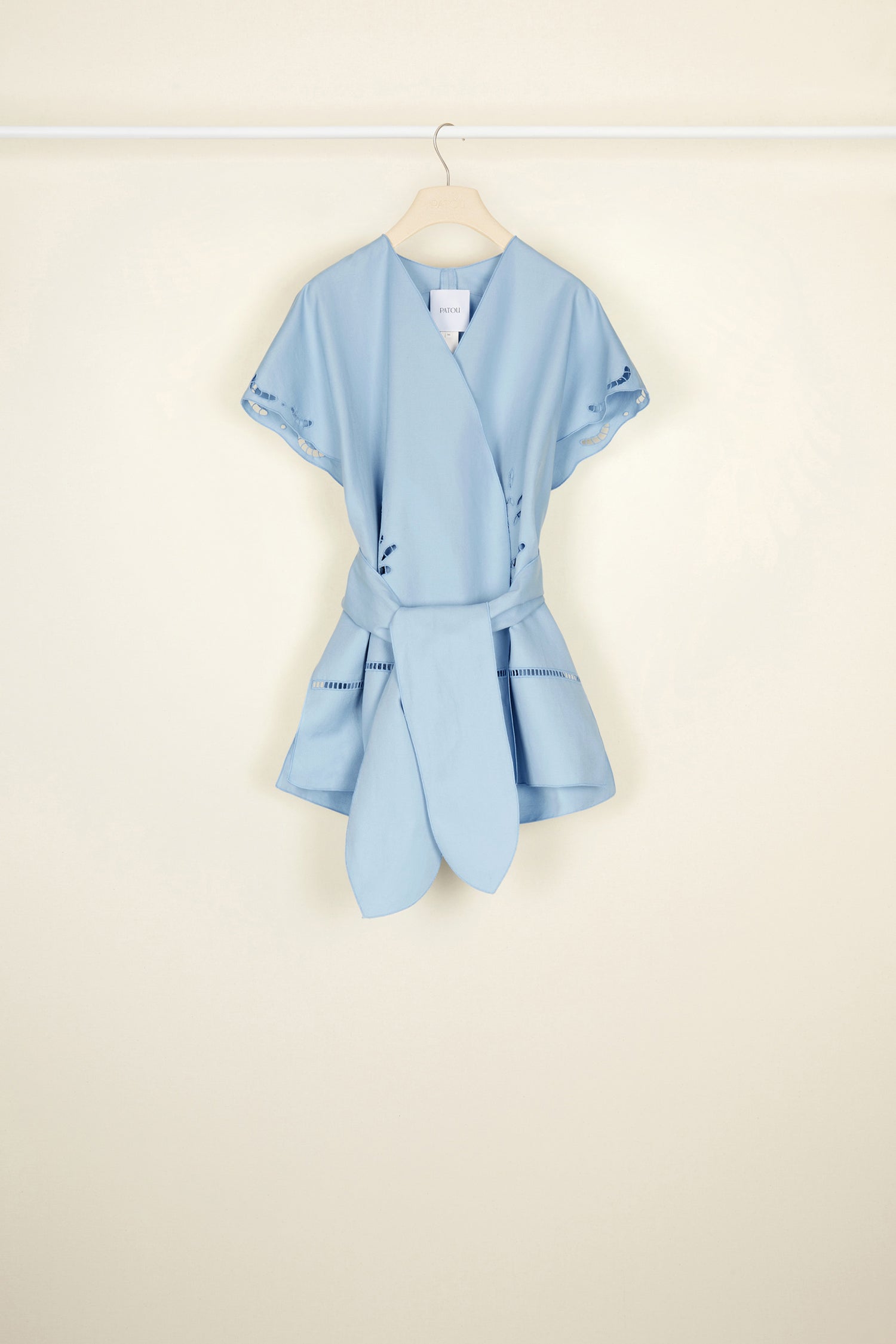 Patou veste lin coton brodée blueberry 34